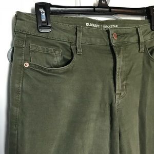 Army green old navy rockstar jeans